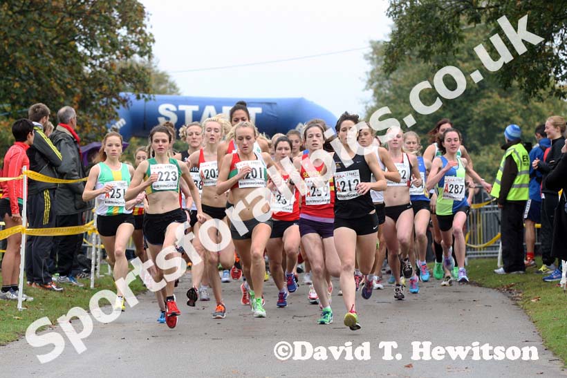 Start of the senior womens 4 stage relay at the ERRA Mens 6 and Womens 4 Stage Road Relays, Sutton Park, Birmingham Road Relays. Photo: David T. Hewitson/Sports for All Pics